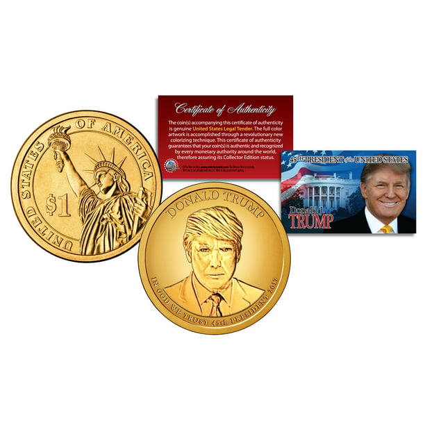 DONALD TRUMP 45th President 1976 Bicentennial Eisenhower $1 Dollar Coin w/ Box